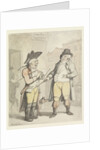 A Bookmaker and his client outside the Ram Inn, Newmarket by Thomas Rowlandson