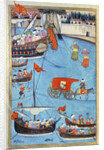 TSM A.3593 Nautical Festival before Sultan Ahmed III from 'Surname' by Vehbi, c.1720 by Levni Levni
