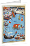 TSM A.3593 Nautical Festival before Sultan Ahmed III from 'Surname' by Vehbi, c.1720 by Levni Levni