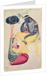 The God Krishna with his mortal love, Radha by Indian School