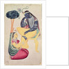 The God Krishna with his mortal love, Radha by Indian School