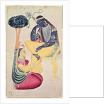 The God Krishna with his mortal love, Radha by Indian School