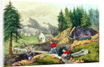 Gold Mining in California, published by Currier & Ives, 1861 by Grafton Tyler (after) Brown