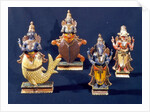 Four of the incarnations of Vishnu by Indian School