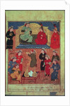 Ms. Supp. Pers. 1113 fol.203v Arghan Khan with two of his wives and his son Ghazan by Persian School