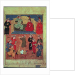 Ms. Supp. Pers. 1113 fol.203v Arghan Khan with two of his wives and his son Ghazan by Persian School