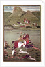 Maharana Jawan Singh of Mewar hunting wild boar, Udaipur by Indian School