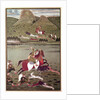 Maharana Jawan Singh of Mewar hunting wild boar, Udaipur by Indian School