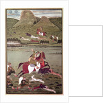 Maharana Jawan Singh of Mewar hunting wild boar, Udaipur by Indian School