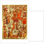 Ms. Supp. Pers. 1113 f.126v Genghis Khan and his wife Bortei enthroned before courtiers, folio from a book called Jami' al Tawarikh by Rashid ad-Din by Persian School