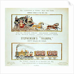 The 'London and York' Royal Mail Coach and Stephenson's 'Triumph', woven for the York Exhibition, 1879 by English School