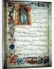 Page of musical notation with historiated initial by Italian School