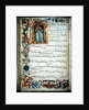 Page of musical notation with historiated initial by Italian School