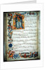 Page of musical notation with historiated initial by Italian School