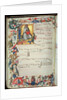 Page of musical notation with a historiated initial by Italian School