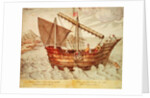 A Chinese Junk by Johannes Baptista van the Younger Doetechum