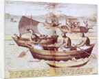 Boats in Goa by Johannes Baptista van the Younger Doetechum