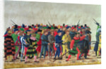 Halberdiers of Maximilian I guarding French prisoners by Austrian School