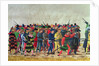 Halberdiers of Maximilian I guarding French prisoners by Austrian School