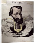 Giuseppe Verdi, caricature, 1860's by Georges Labadie Pilotell