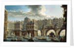 The Bargemen's Contest in front of the Pont Neuf, Paris by Nicolas & Jean Baptiste (1715-93) Raguenet