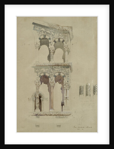 Part of the Façade of the destroyed Church of San Michele in Foro, Lucca, sketched in Colour, 30 June - 1 July 1846 by John Ruskin