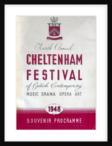 1948 Cheltenham Music Festival Programme Cover by Cheltenham Festivals