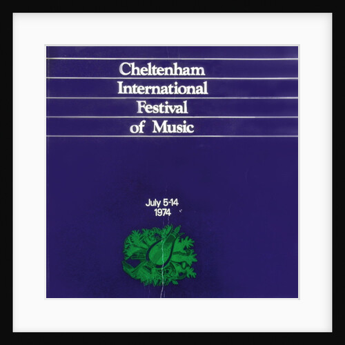 1974 Cheltenham Music Festival Programme Cover by Cheltenham Festivals
