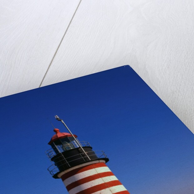 Red and White Striped Lighthouse by Anonymous