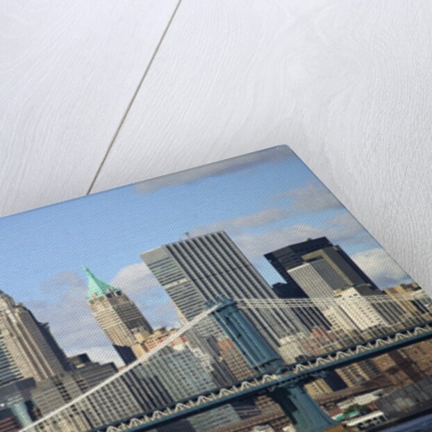 Skyline of New York City with East River, Manhattan and Brooklyn Bridge by Anonymous