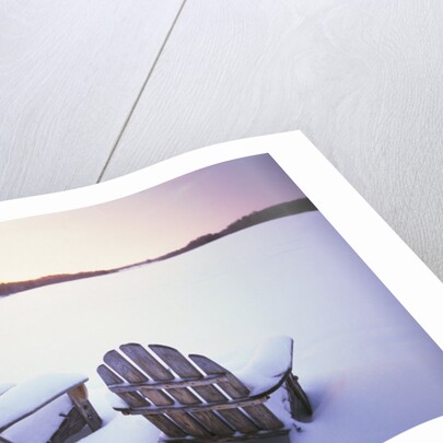 Two Snow-covered Chairs Outdoors by Anonymous