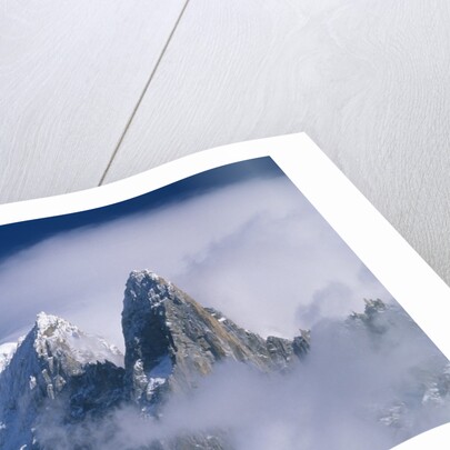 France, Alps, Mont Blanc Massif, Aiguille Verte, peak in clouds by Anonymous