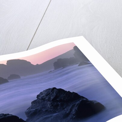 USA, California, Redwood National Park, Rocky shore with surf, dusk by Anonymous