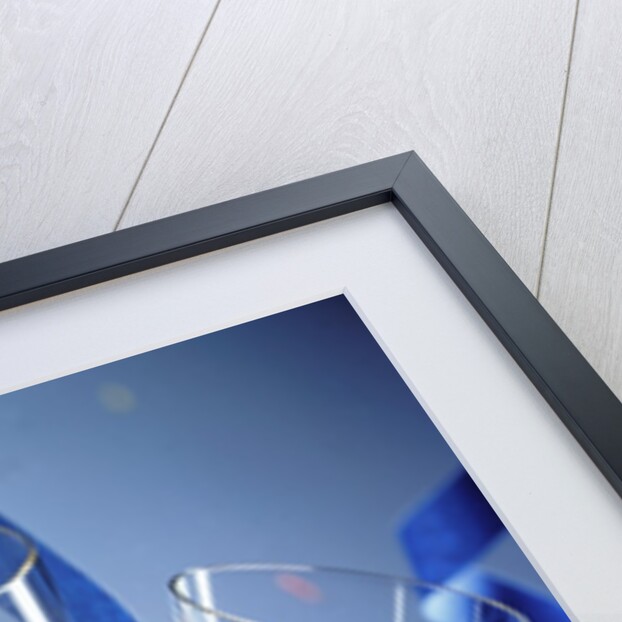 Two champagne glasses and ribbons by Anonymous