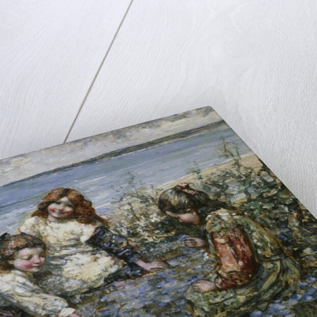 Young Girls in a Field of Cornflowers by Edward Atkinson Hornel