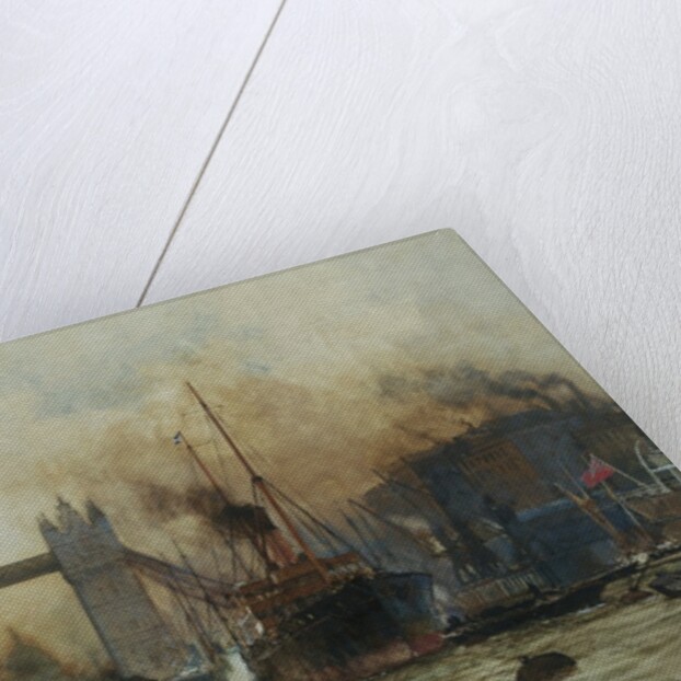 Shipping by Tower Bridge, London, England by Charles Dixon