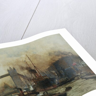 Shipping by Tower Bridge, London, England by Charles Dixon