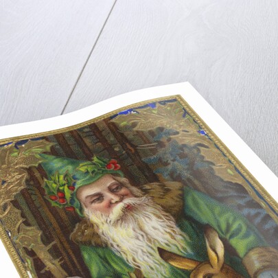 Christmas Greetings Postcard with Father Christmas by Anonymous