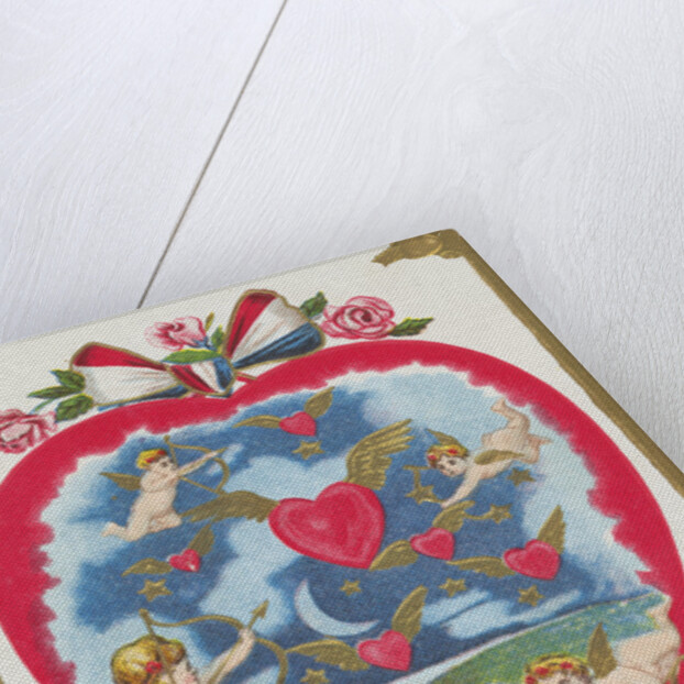 To My Valentine Postcard with Cupids and Hearts by Anonymous