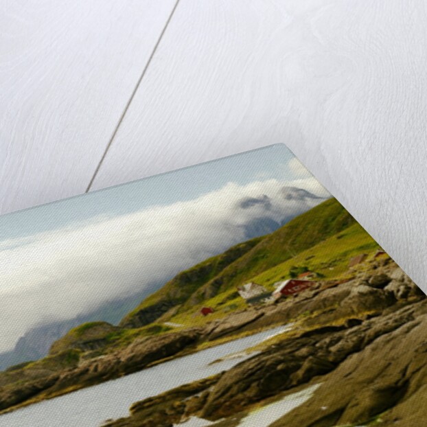 Norway/Lofoten: rocky coast and mountain Himmeltinden by Anonymous