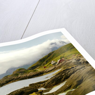 Norway/Lofoten: rocky coast and mountain Himmeltinden by Anonymous