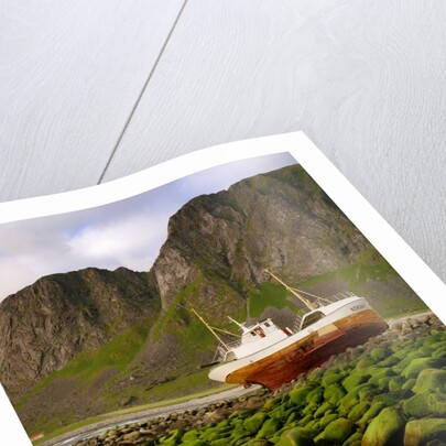 Norway/Lofoten: stranded trawler near Unstad by Anonymous