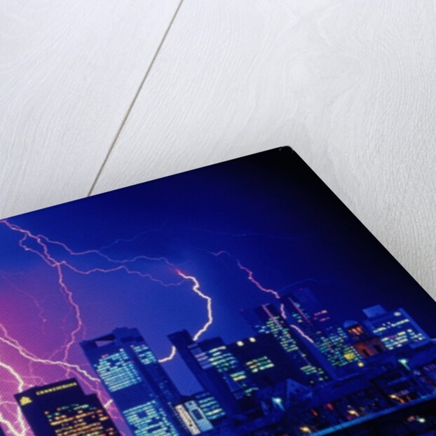 Lightning over the skyline of Frankfurt/Main by Anonymous
