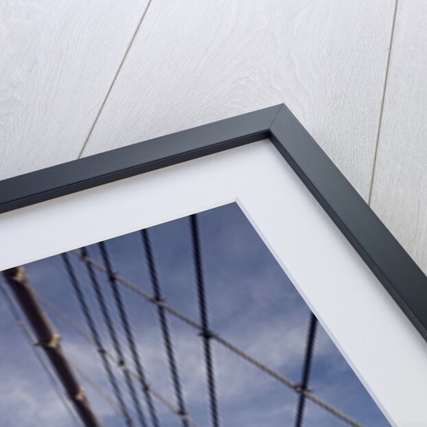Low angle view of suspension cables, Brooklyn Bridge, New York City, New York, USA by Anonymous