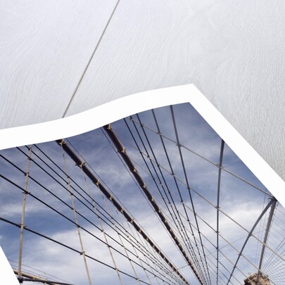 Low angle view of suspension cables, Brooklyn Bridge, New York City, New York, USA by Anonymous