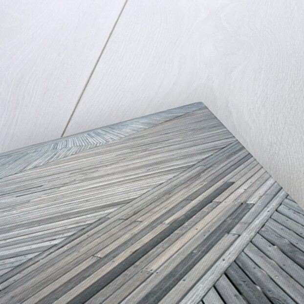 High angle view of wooden deck with planks set at an angle by Anonymous