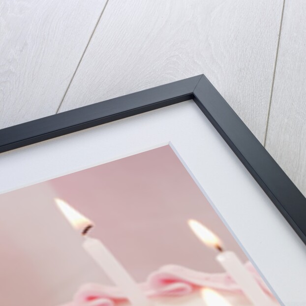 Birthday Cake With Lit Candles by Anonymous