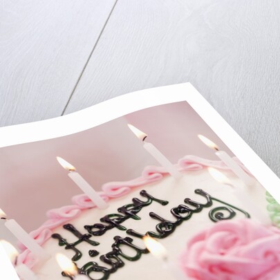 Birthday Cake With Lit Candles by Anonymous