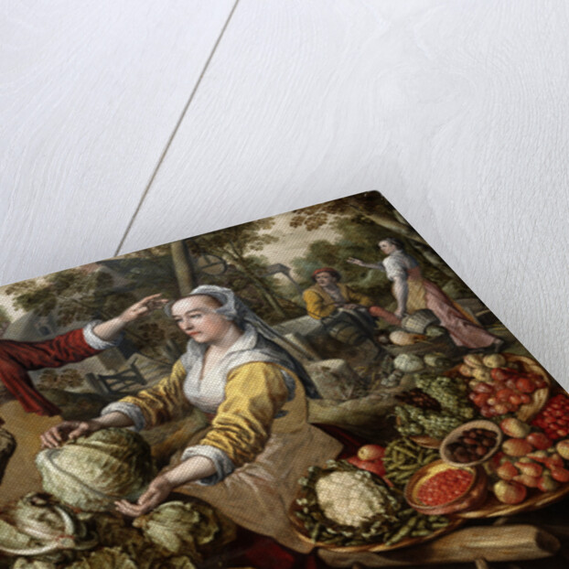 The Four Elements: A Greengrocer's Stall with the Flight into Egypt Beyond by Joachim Beuckelaer