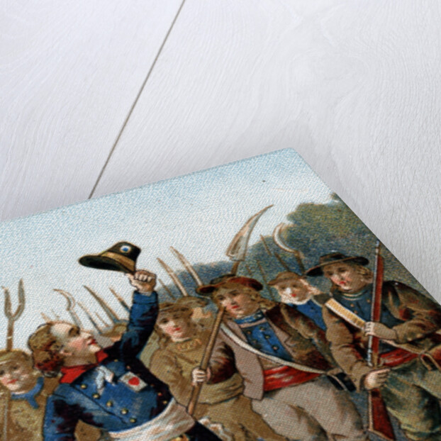 Trade Card of Henri de la Rochejaquelein Leading a Revolt by Anonymous